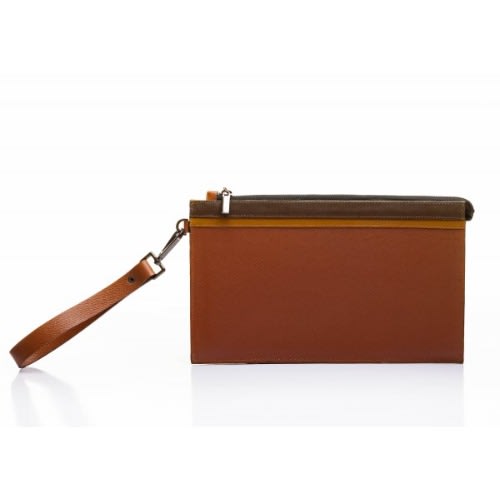 Detail Africa Slim Clutch Purse - Brown