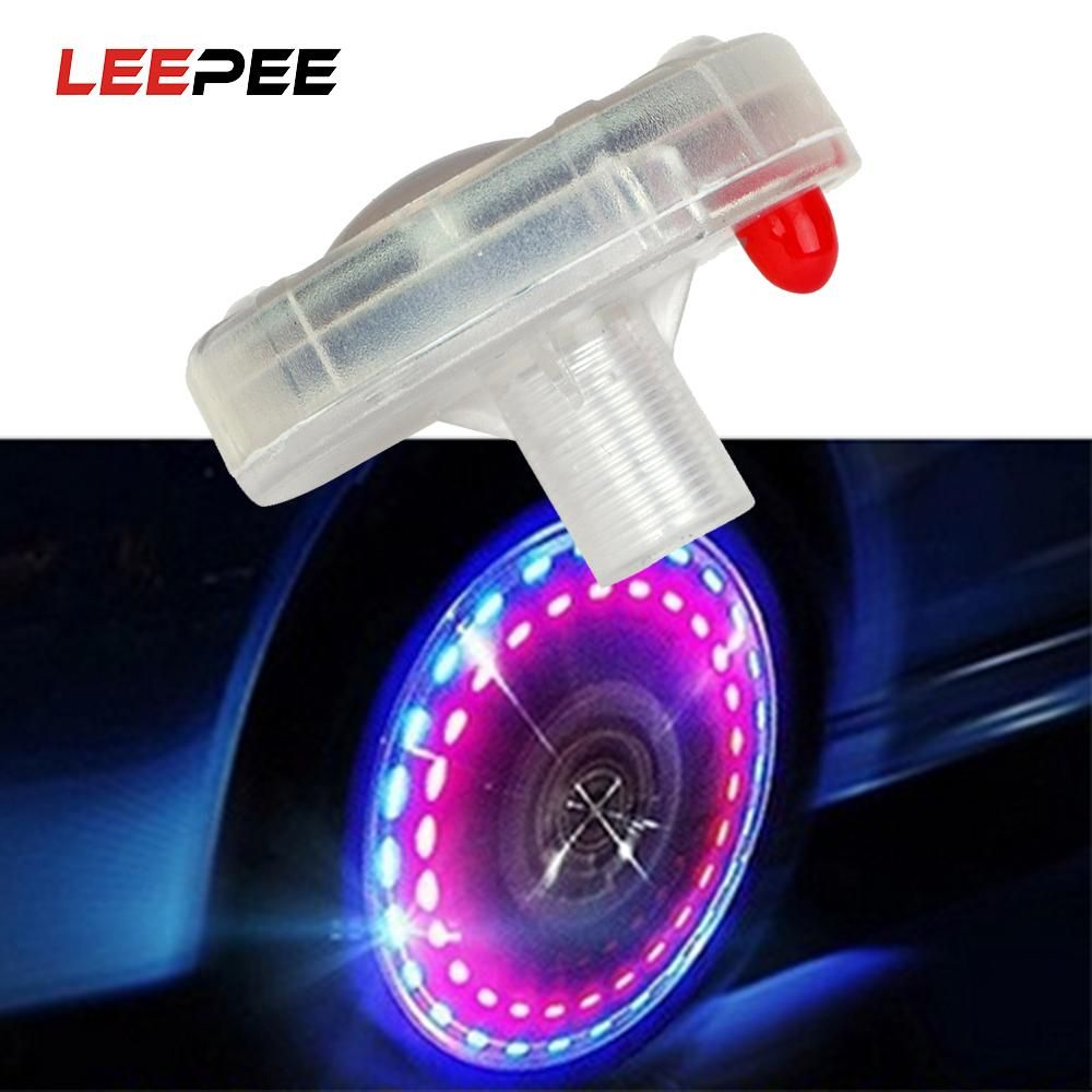 LEEPEE Colorful LED Air Caps Car Bicycles Wheel Light Solar