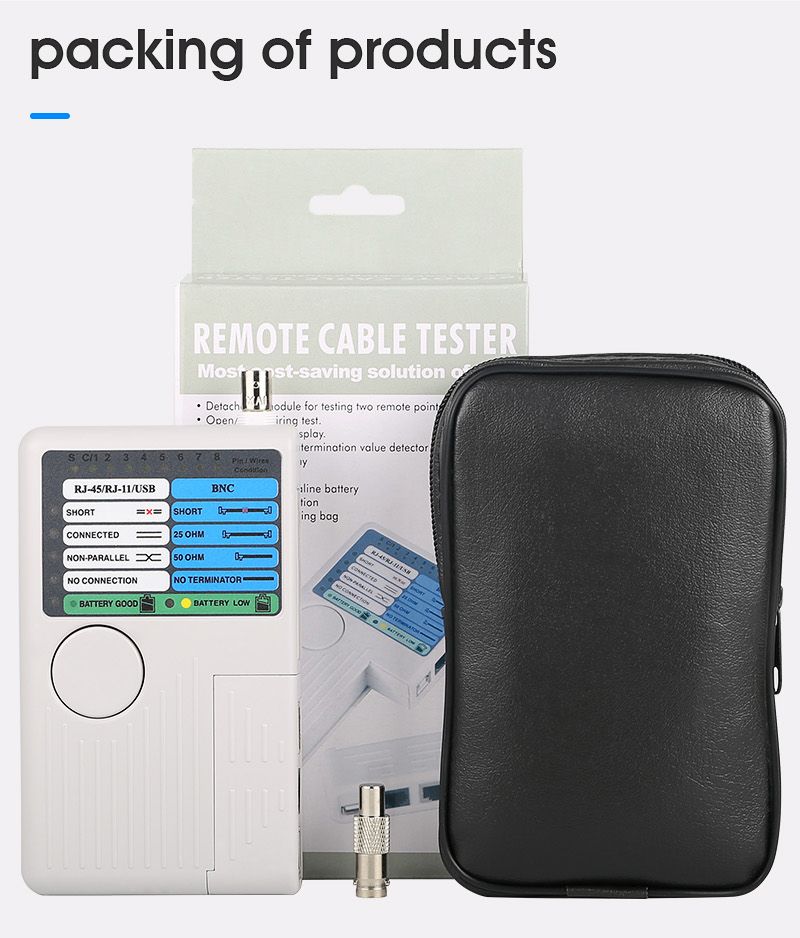 RJ11 RJ45 USB BNC LAN Network Cable Tester For UTP STP LAN