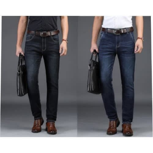 2 In 1 Men's Stock Jeans - Black & Blue