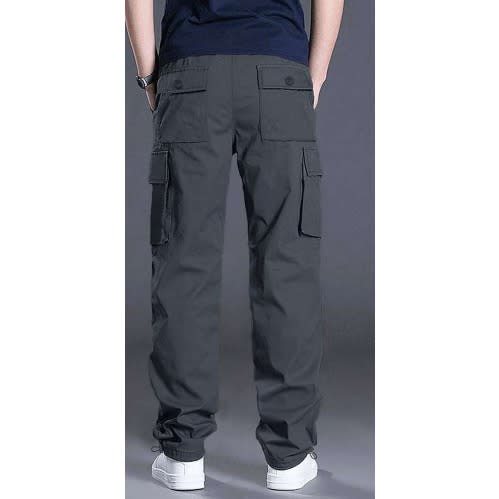 Men's  Gray Straight Leg Cargo Trouser