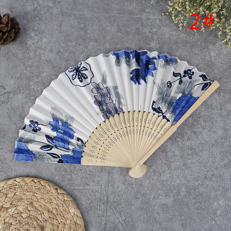 Bamboo Chinese Fan Style Folding Silk Fan Wedding Fan Gifts Art Japanese