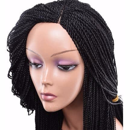 Regular Twisted Braid Wig with Lace Closure - Color 1