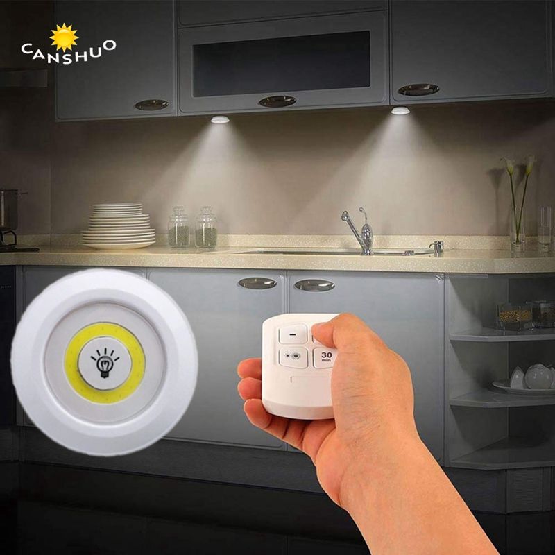 Dimmable LED Under Cabinet Light With Remote Control Battery Operated LED Closets Lights For Wardrobe Bathroom Lighting--
