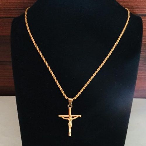 Gold Chain With  Cross Pendant