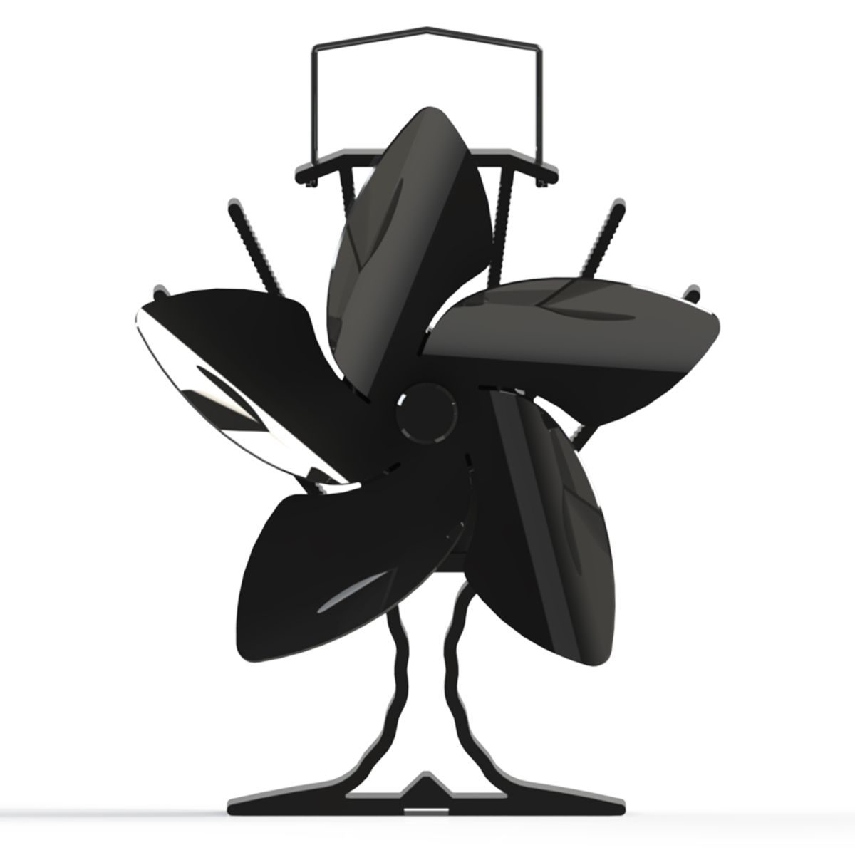 5-Blade Fireplace Fans Heat Powered Stove Fan Wood Log