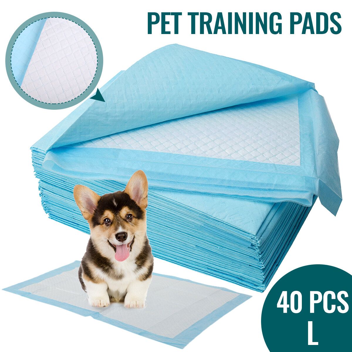 40Pcs Dog Training Pee Pad Super Absorbent Pet Diaper Disposable Clean For Pet