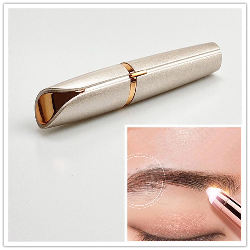 Portable Electric Eyebrow Trimmer Eye Brow Epilator-Gold