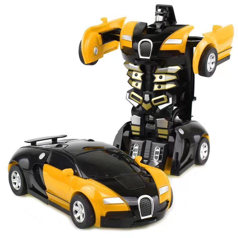 Car Inertial Transformer Robots Toy - Yellow Black