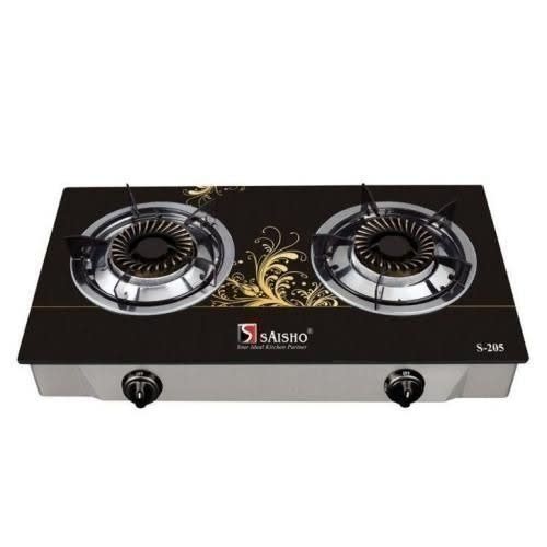 Double Burner Gas Cooker - Glass Top