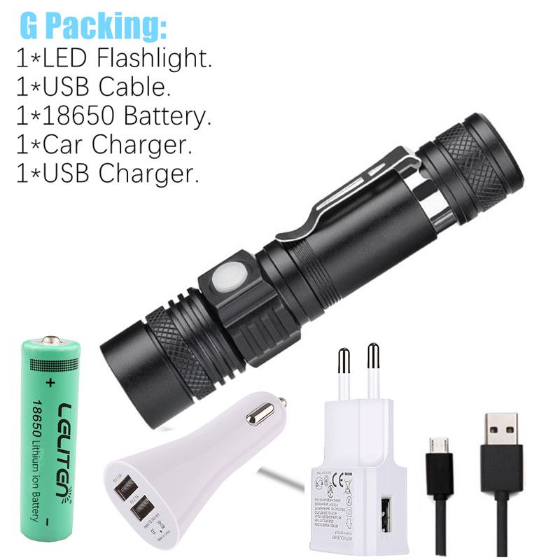 Ultra Bright LED Flashlight With XP-L V6 LED Lamp Beads