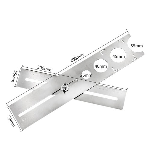 Stainless Steel Ceramic Tile Hole Locator - Drilling Guide Measuring Gauge Meter