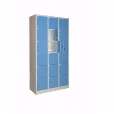 Office Locker - 18 Doors - Blue