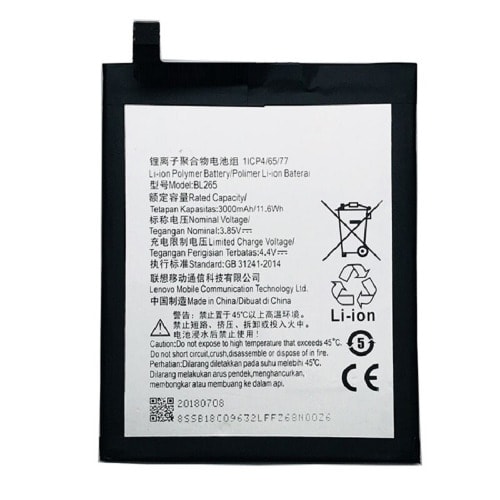 Replacement Battery For Lenovo Moto Xt1662   M Xt1662 Xt1663 Bl265