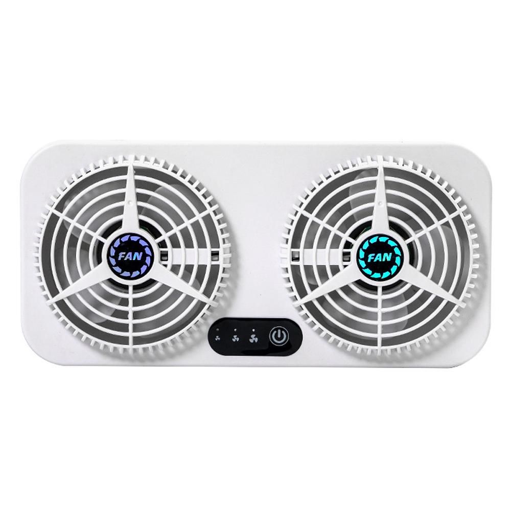 Car Exhaust Fan USB Air Circulation Fan Ventilator Silent Air Vent Cooler Cooling Fan with 3 Adjustable Wind Speed for Car Vehicle Home Office