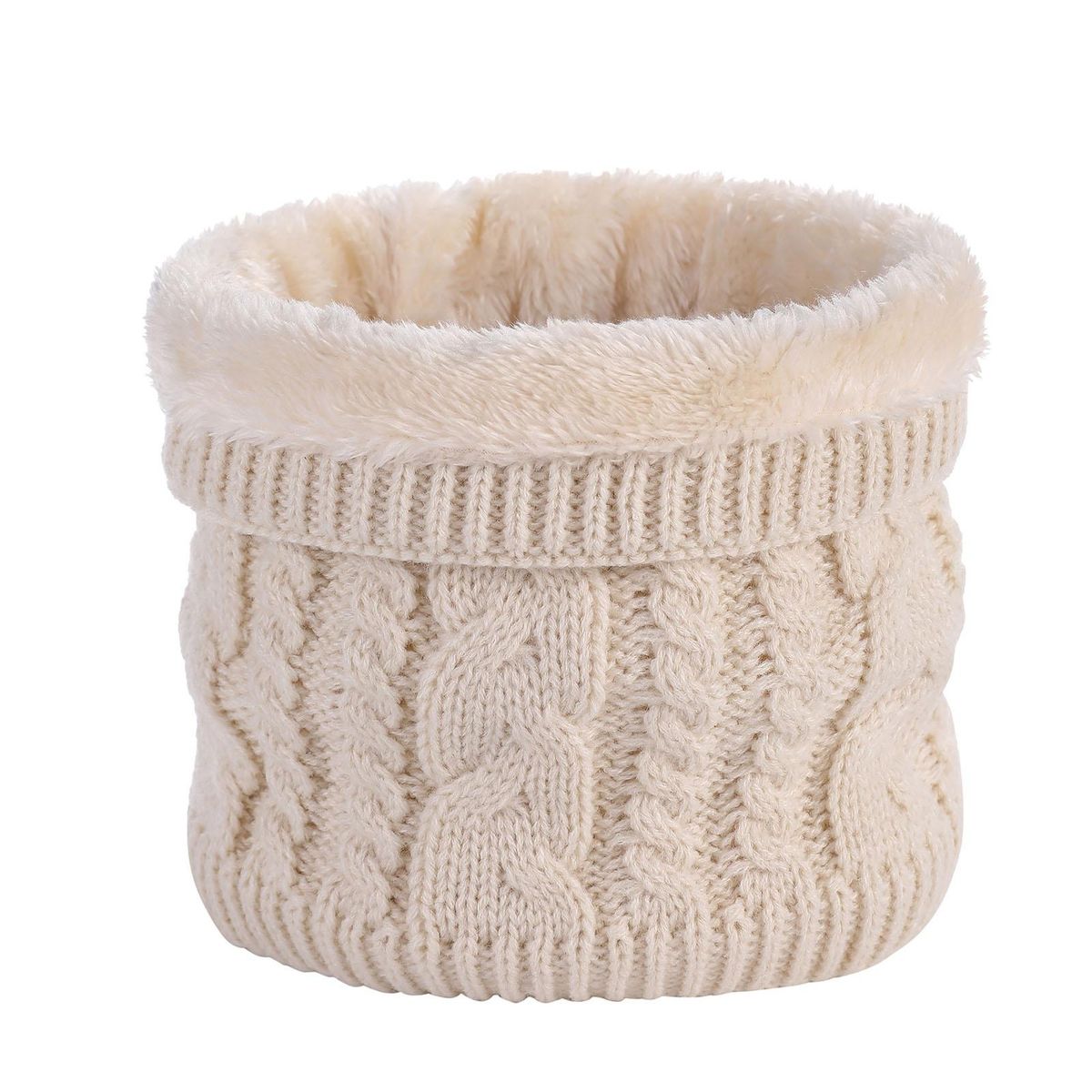 Neck Scarf Windproof Elastic Acrylic Fiber Climbing-Beige