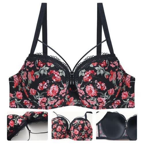Ladies Lace Removable Underwire Strapless Bra - D Cup Only