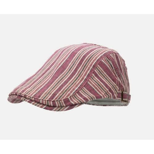 Men's Plaid Duckbill Panama Cap #3 - Checkered Pink