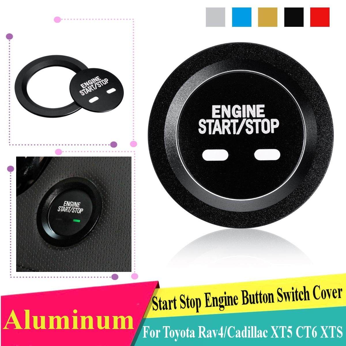 Black Aluminum Start Stop Engine Button Cover Kit For To*yo*ta Camry/Cadillac XT5 CT6 Black (black)