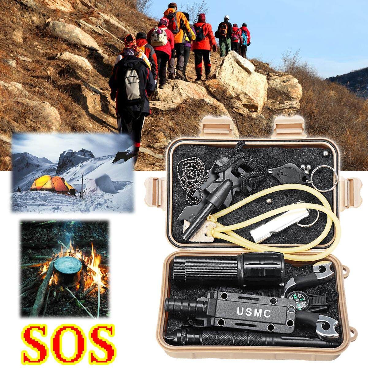 16 In 1 SOS Outdoor Emergency Survival Kit Gear Tool Tac-tical Camping