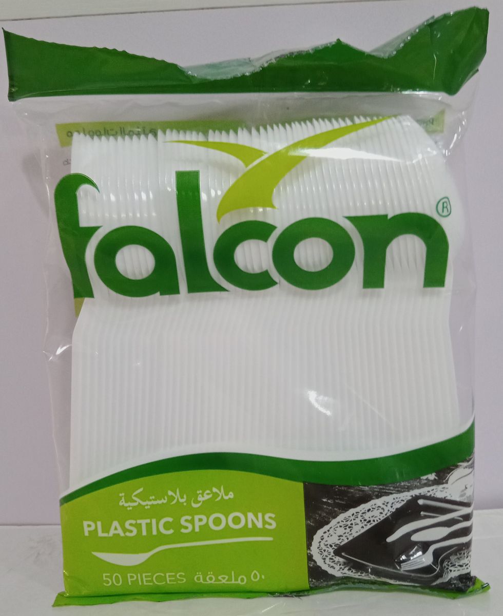 50-Piece Disposable Plastic Tea Spoons, White