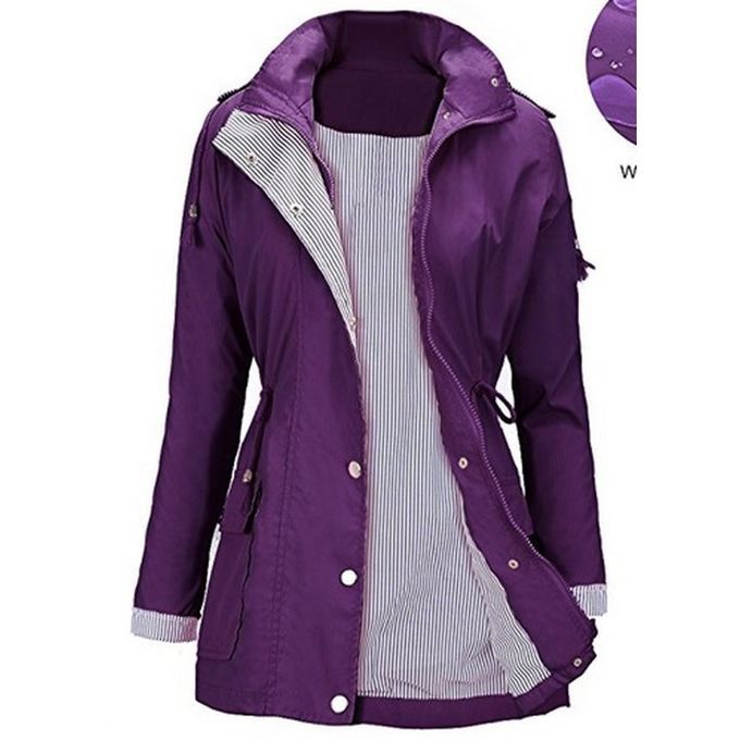 UUANG Outdoor Sports Bicycle Cycling Raincoat Hooded Waterproof Windproof Purple