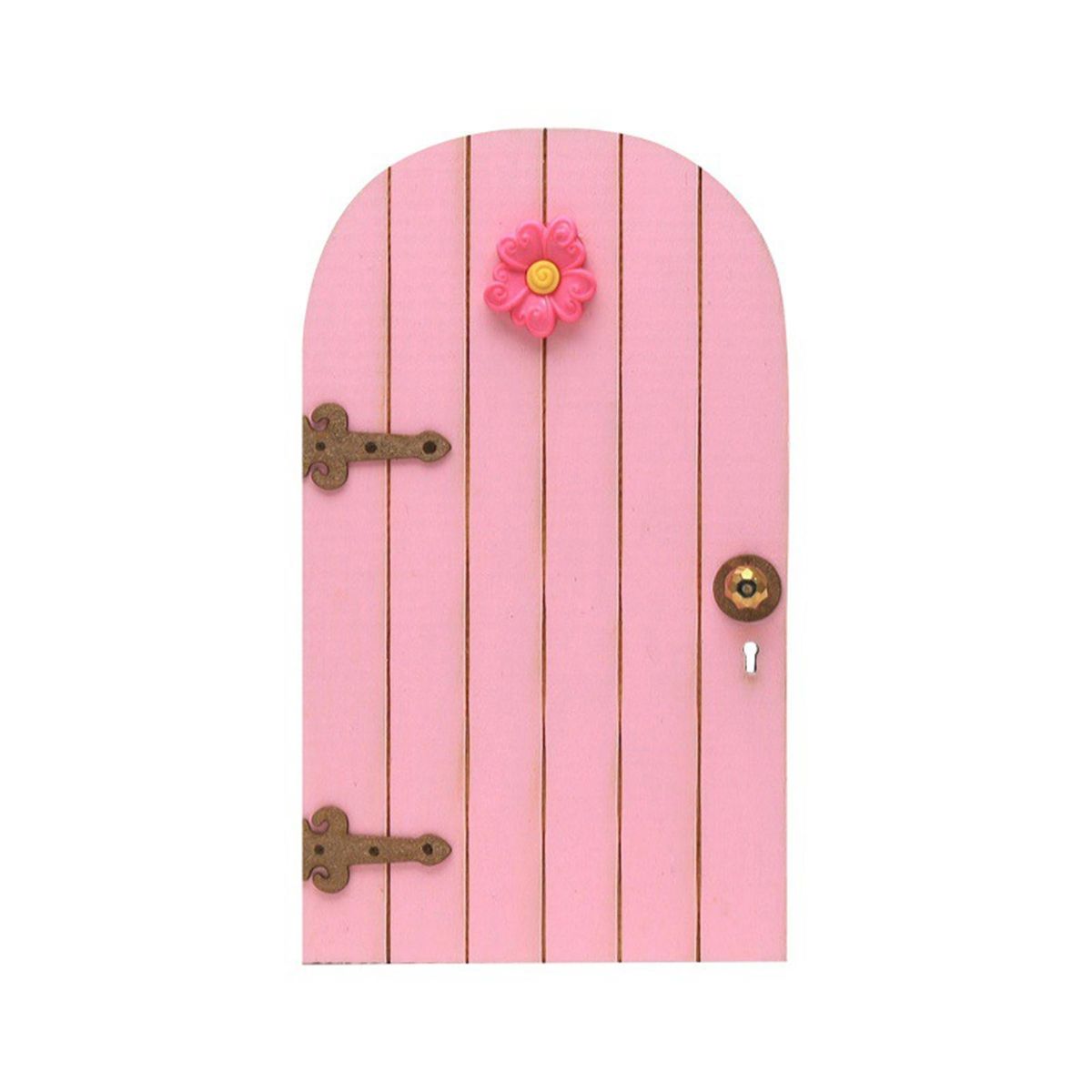 Miniature Fairy Door Miniature Garden Fairy Gate Figurine with Flower Decor Pink