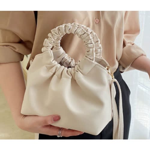 Retro Ladies Leather Bag -  Light Cream