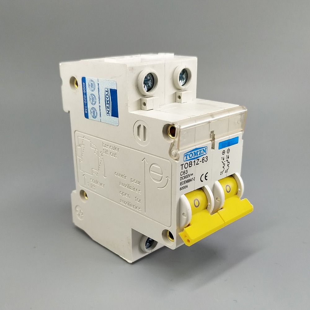 2P 600V Single Pole Curve MCB DC Circuit Breaker