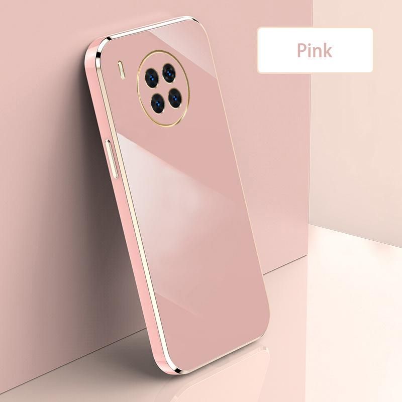 Ultra Thin Plating Phone Case for Huawei Nova 8i Honor 50 Lite Lens Protection soft Phone Back Cover-Pink