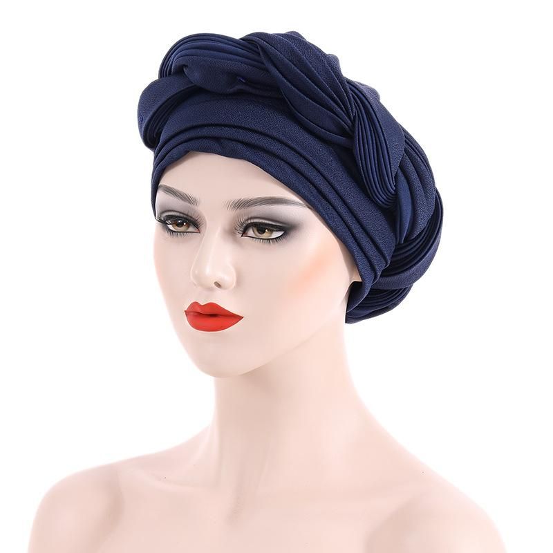 African Women Braid Turban Hijab Auto Geles Aso Oke Headties Nigerian Chemo Cap Ready To Wear Head Scarf Wrap Bonnet Female Hat
