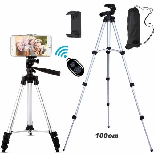 42'' 106cm Tripod For Phone With Remote Control & Phone Holder, Lightweight Tripod