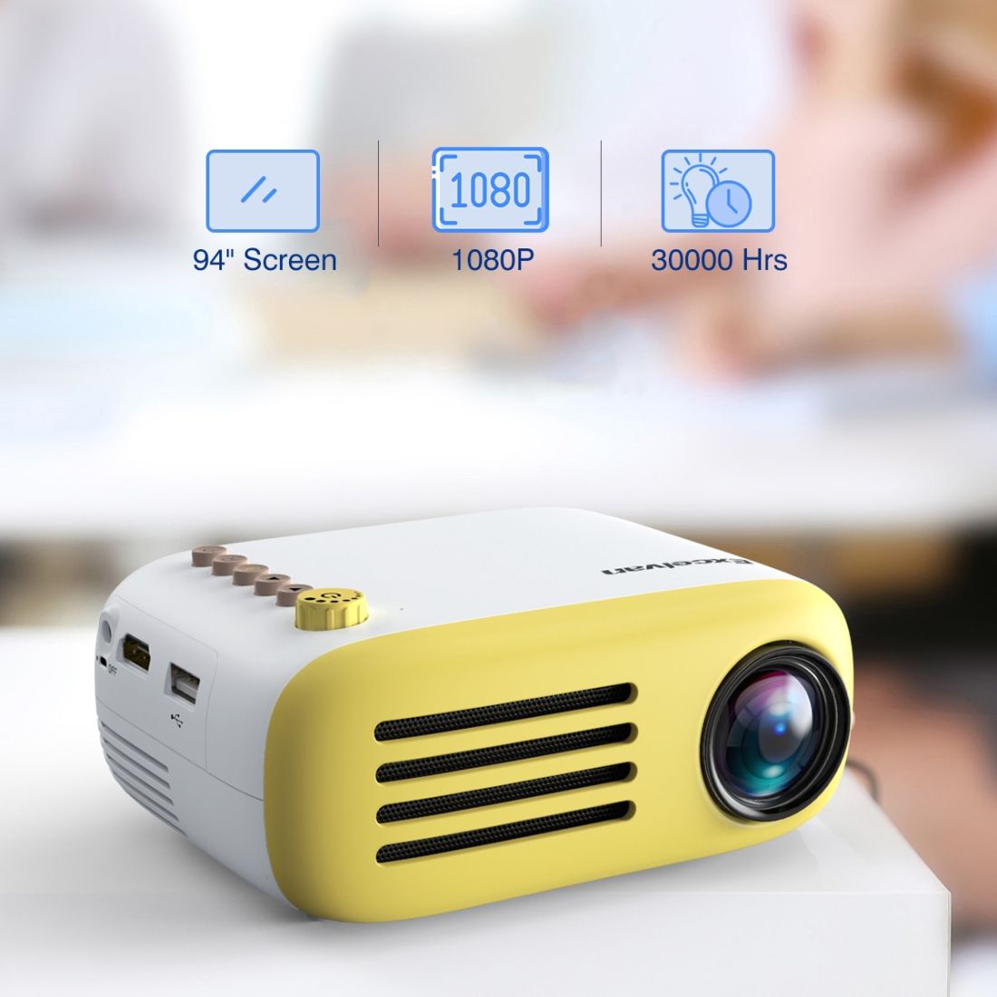 YG200 Portable LED Pocket Mini Projector AV USB SD HDMI Video Movie Game Home Theater Video Projector