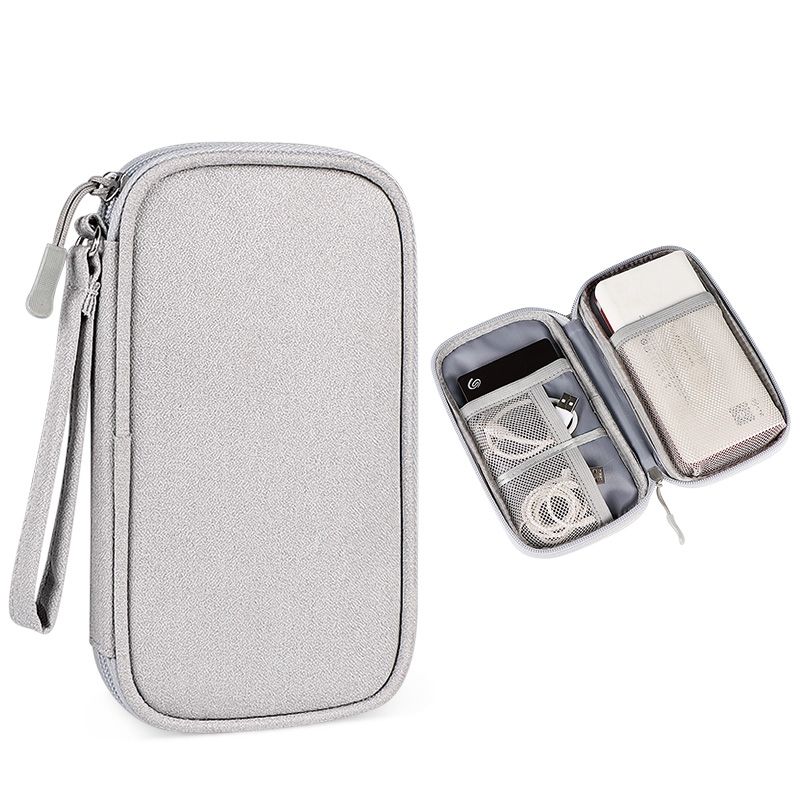 SM03 Multifunctional Digital Accessories Storage Bag With Lanyard(Gray)