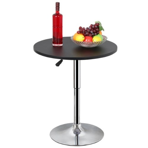 Gymax 360-degree Swivel Round Pub Table Height Adjustable Bar Table