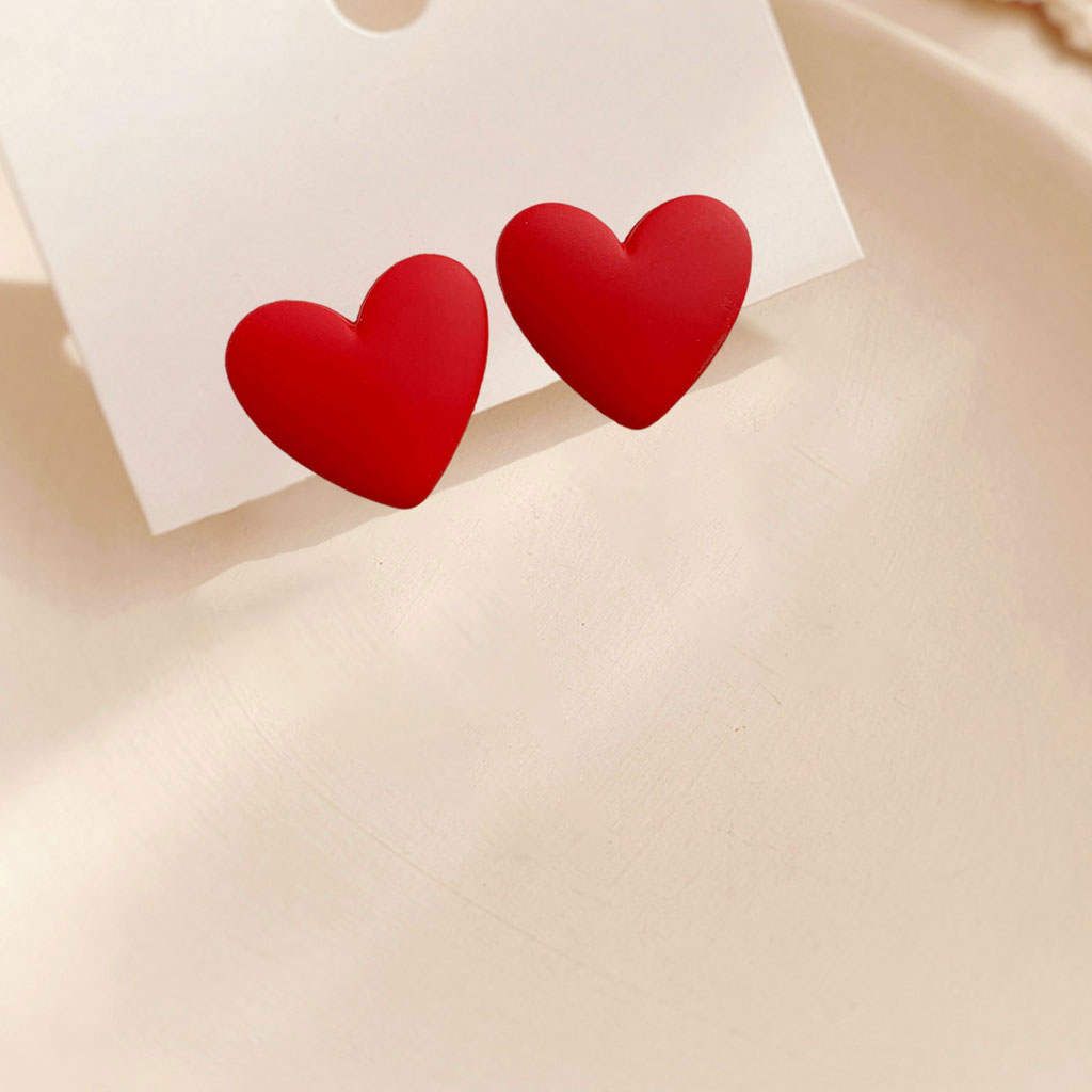 Fashion Heart Earrings Dangle Accessories Decorations For Wedding Red