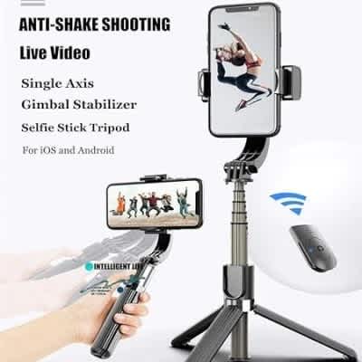 L08 Anti-shake Tripod Gimbal Stabilizer Selfie Stick-black