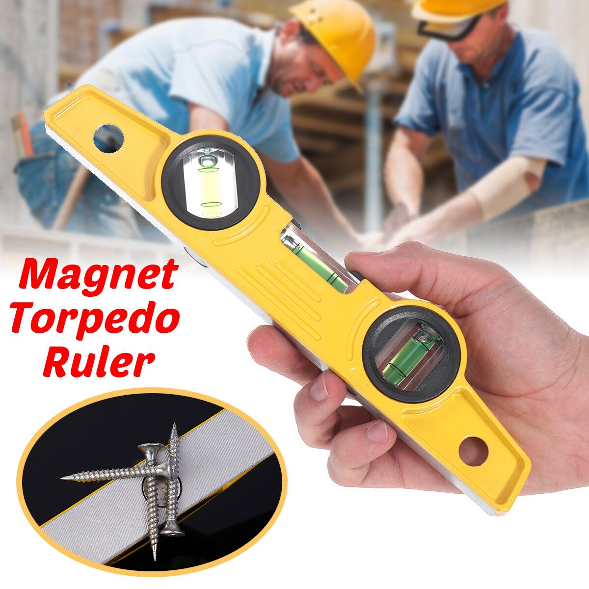 Magnet Bubble Spirit Level Measure Tool Plumber Torpedo Ruler Aluminum Alloy