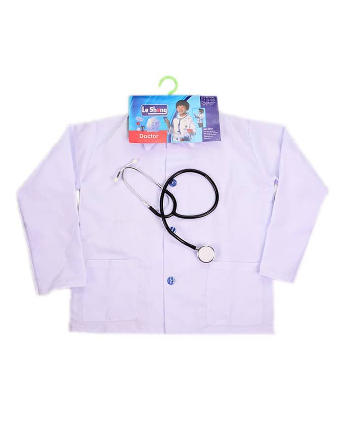 Kids Doctor Dress Up Costume With Real Metal Stetoscope
