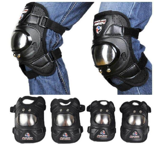 Motorcycle Stainless Steel Knee Pads Elbow Armor Protective