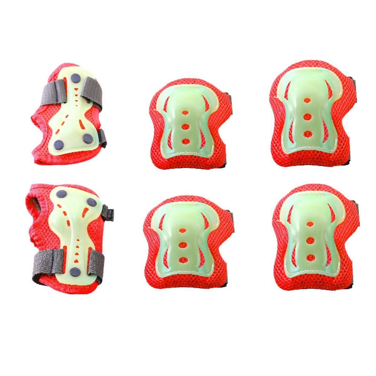 Youth Knee Pads Toddler Protective Gear Set Lightweight Shockproof Red