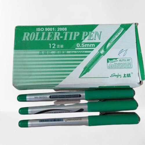 Roller-tip Pen - 05mm - Green - Pack Of 12