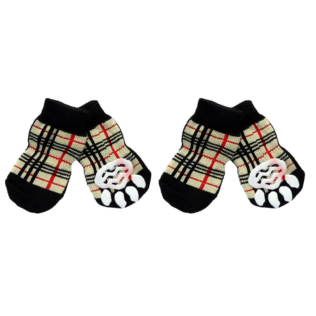 4Pcsset Pet Dog Cat Nonslip Socks Stripe Pattern Puppy Paws Cover
