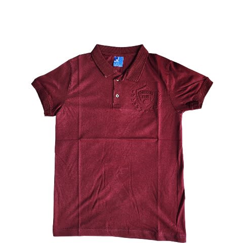 AWW 3D Embossed Male Polo- Dark Red