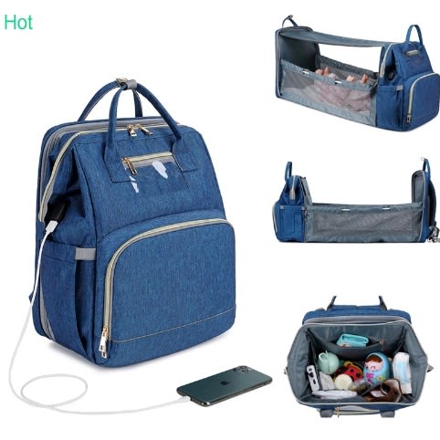 Multipurpose Baby Diaper Bag With Bed