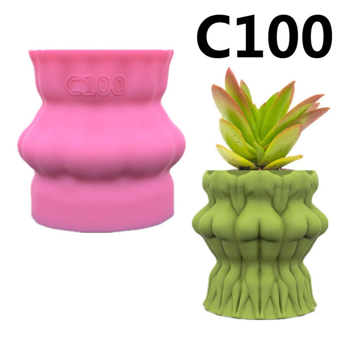 3D Female Body Flower Pot   Ceramic Cement Clay     Decoration