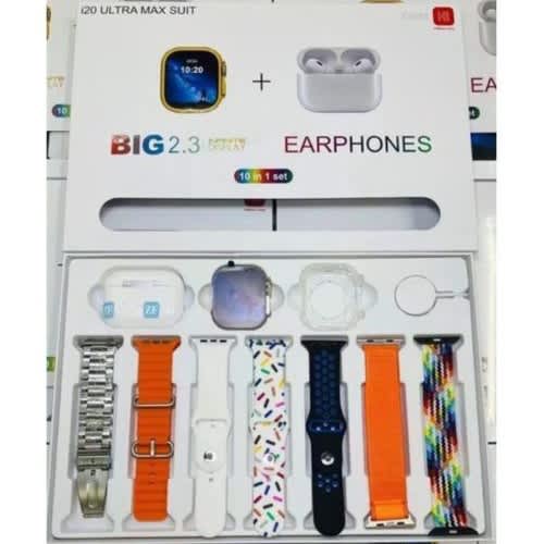 I20 Ultra Max Suit 10 In 1 Set Smartwatch Gift Box With Ear Pod