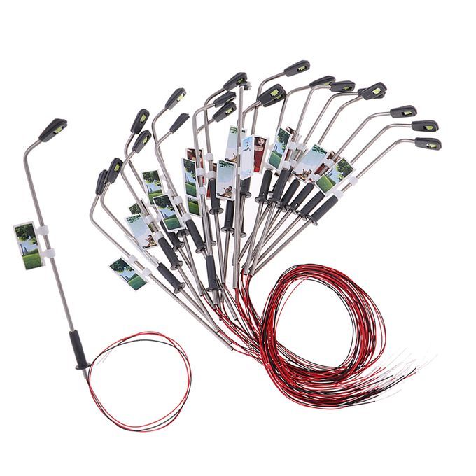 20pcs Model Railway Train Street Lamp Warm White Lights HO Scale LEDs