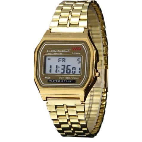 New Vintage Unisex  Led Alarm Stopwatch-Gold