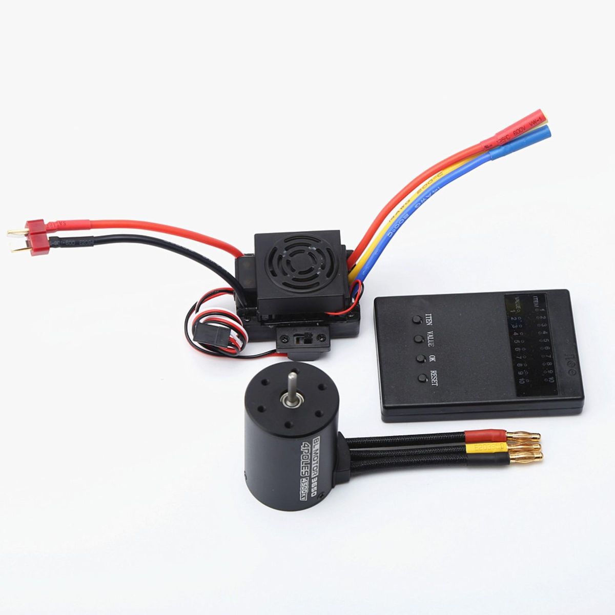 3650 4500KV Brushless Motor with 60A ESC & Programmer Card Combo Replacement for HSP HPI Wltoys  1:8 / 1:10 Remote Control Car and Boat Part
